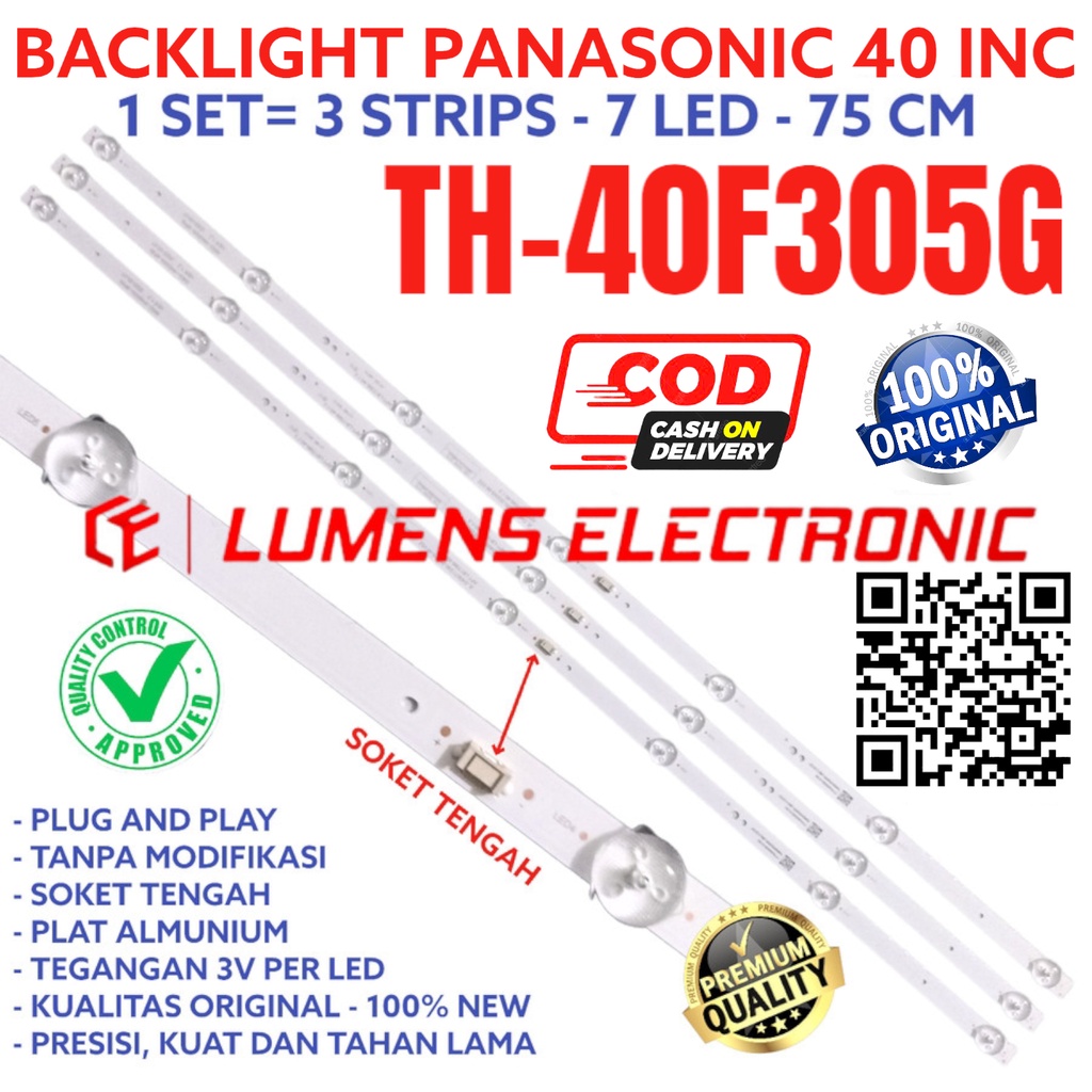 BACKLIGHT TV LED PANASONIC 40 INC TH 40F305 40F305G TH40F305 TH40F305G TH-40F305 TH-40F305G LAMPU BL