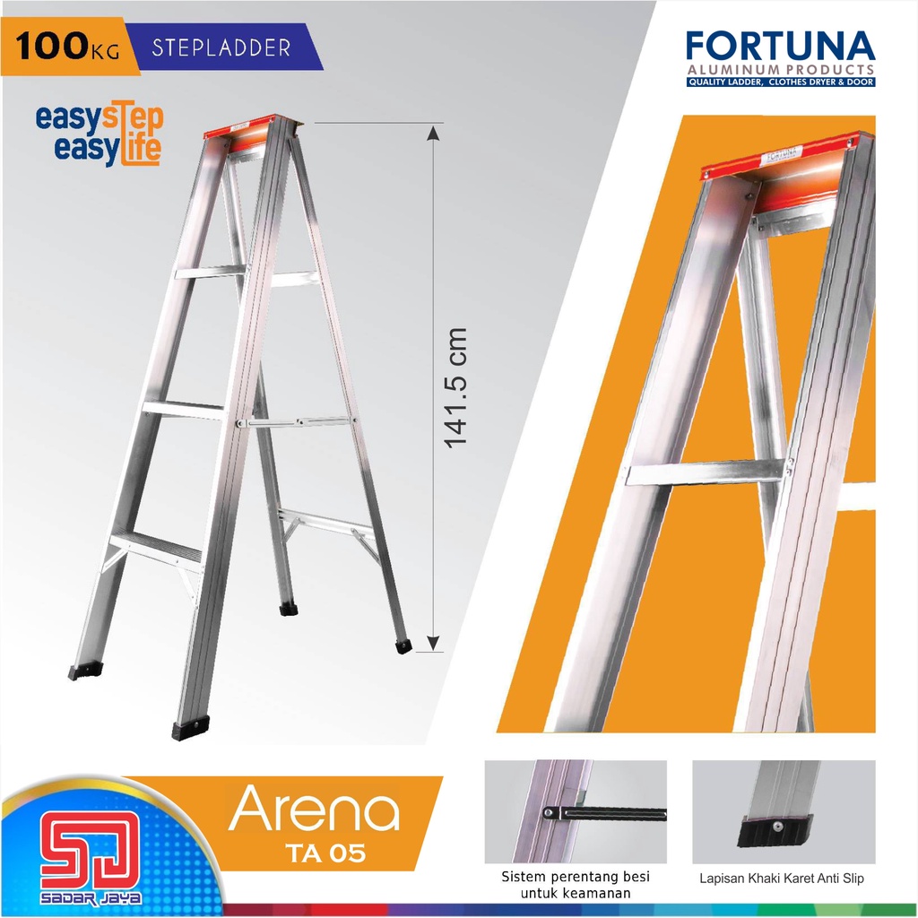 Fortuna Arena TA 05 Tangga Lipat Aluminium Tangga Manten 1.4 meter TA05