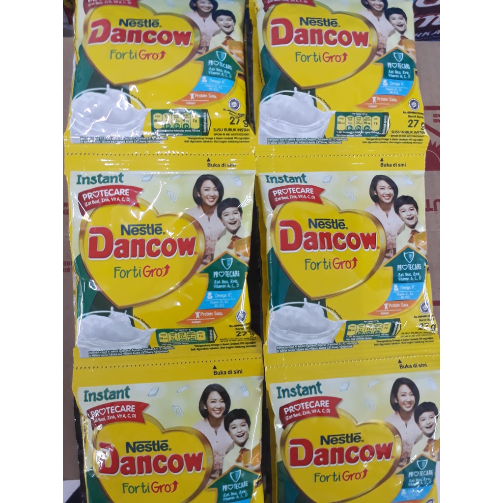 Susu Dancow fortigo sachet putih Instant 10 sachet @27 gr