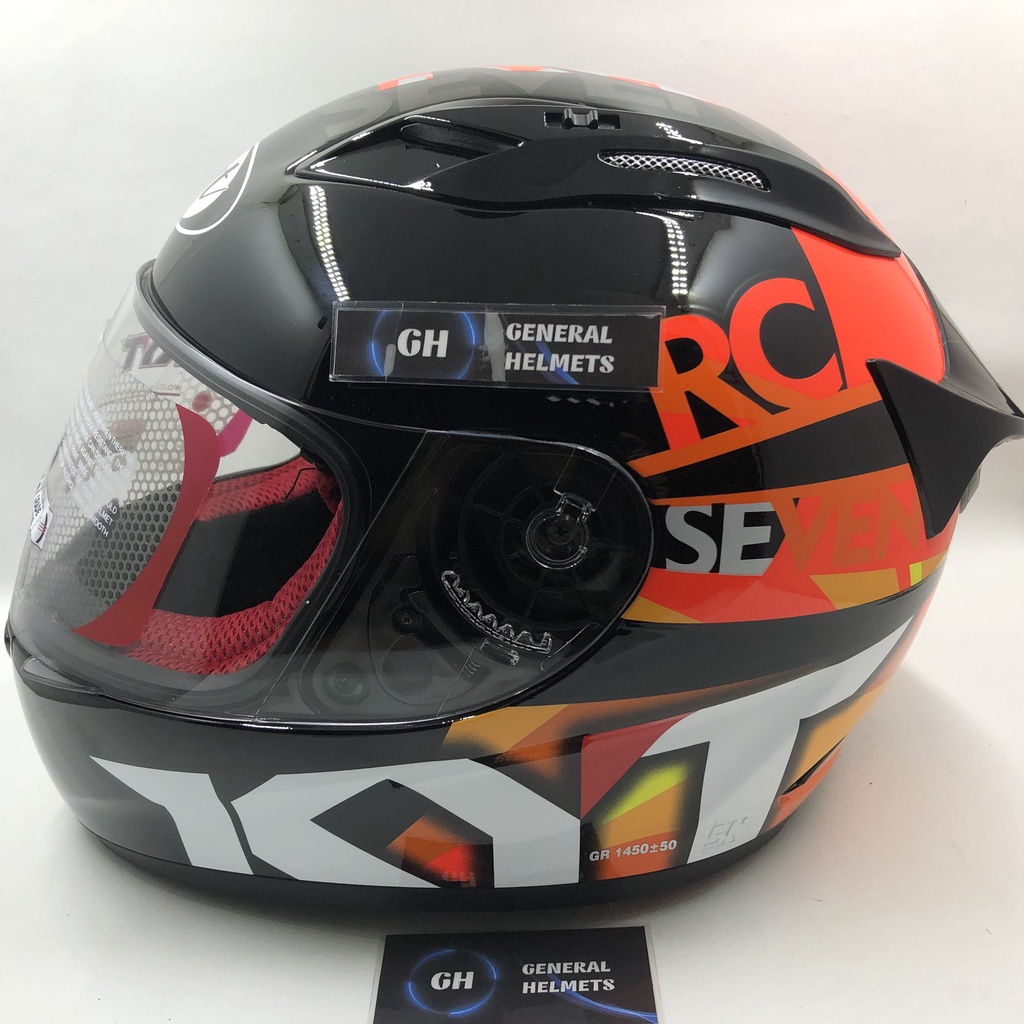 HELM KYT RC 7 RC SEVEN 19 BLACK ORANGE FULL FACE