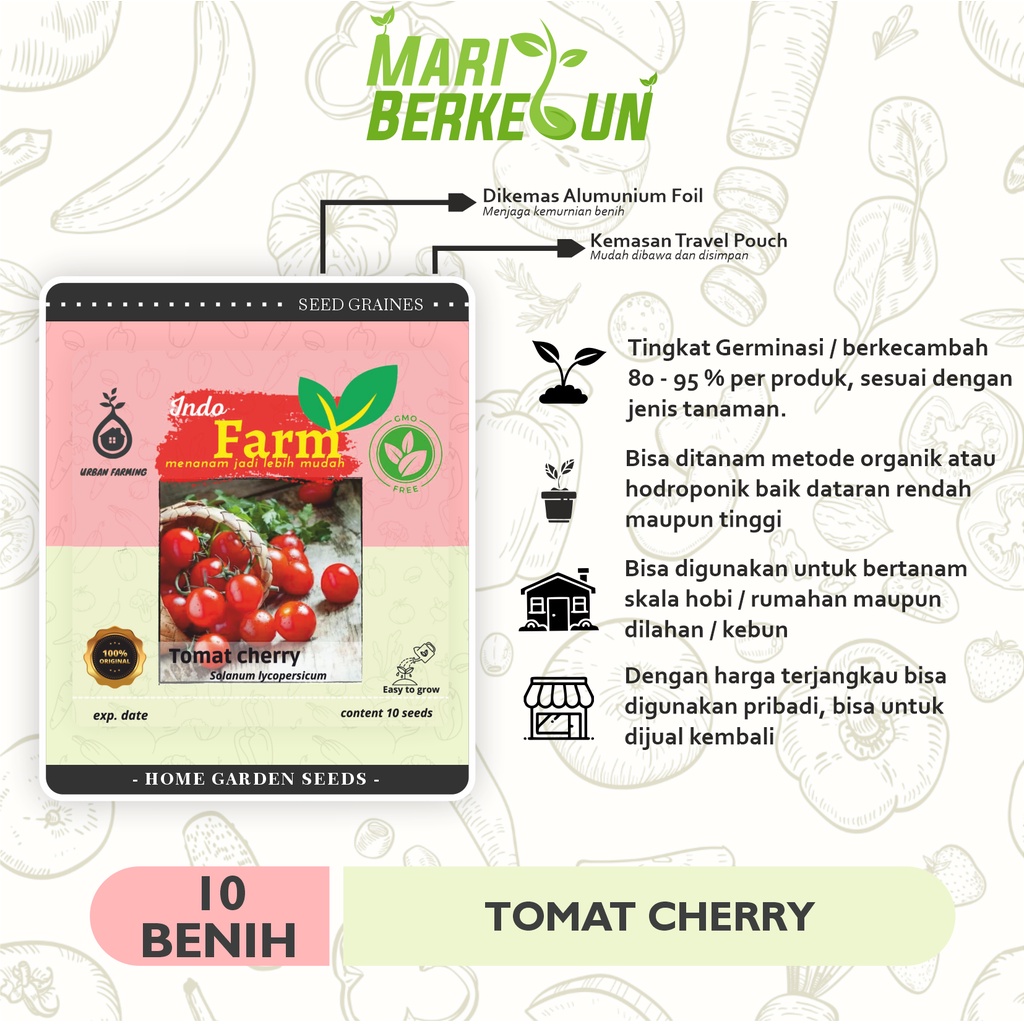 Jual Benih Biji Bibit Tanaman Tomat Cherry Indo Farm Tomat Ceri