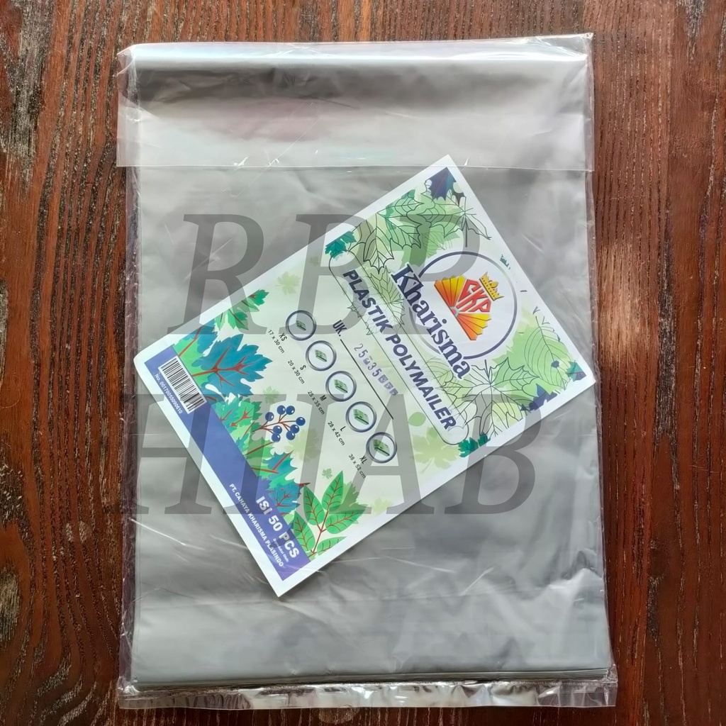 

Plastik Packing Polymailer Polimer 25x35 (50pcs) Abu Glossy Kharisma
