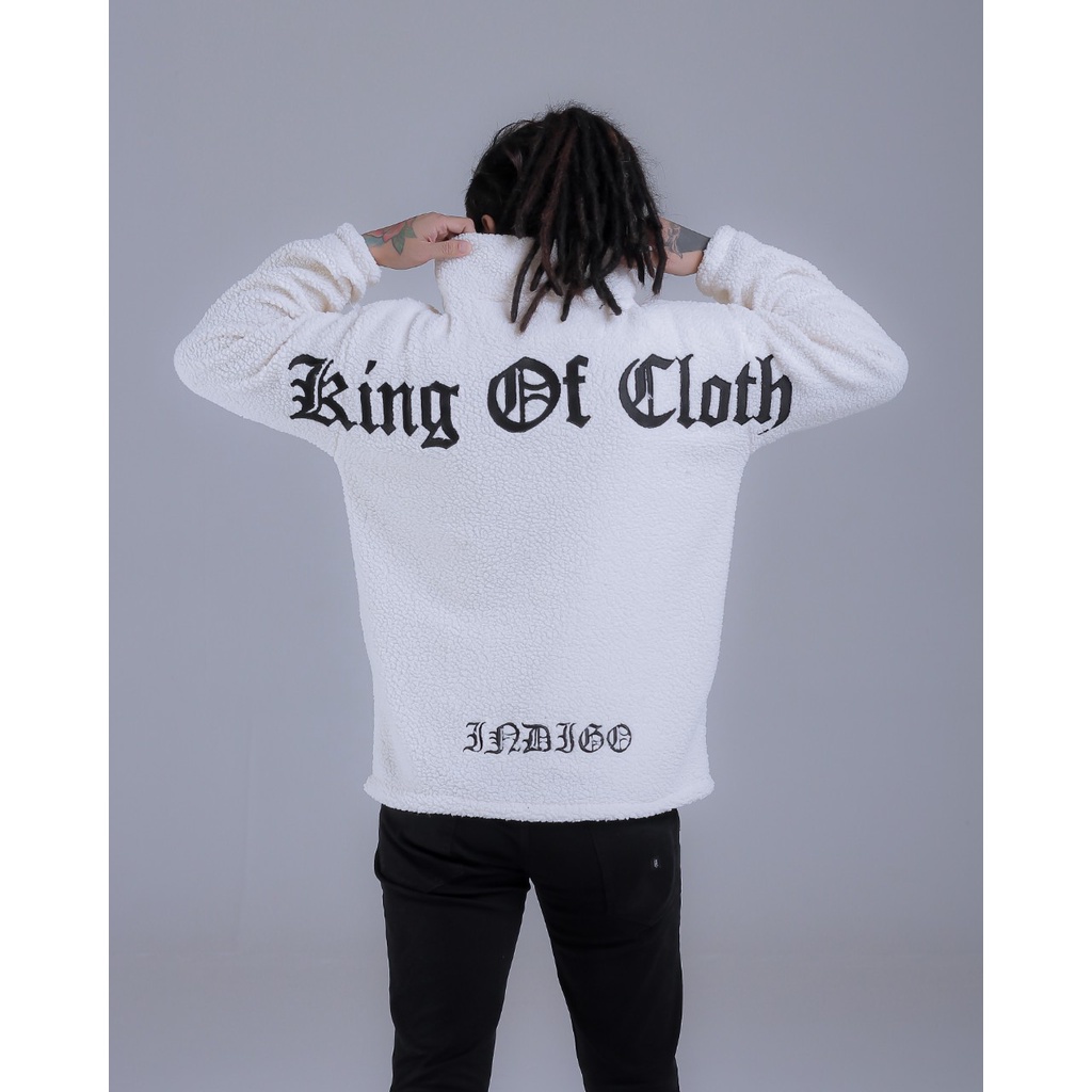 Indigo Sherpa Jacket King Of Cloth Putih Original