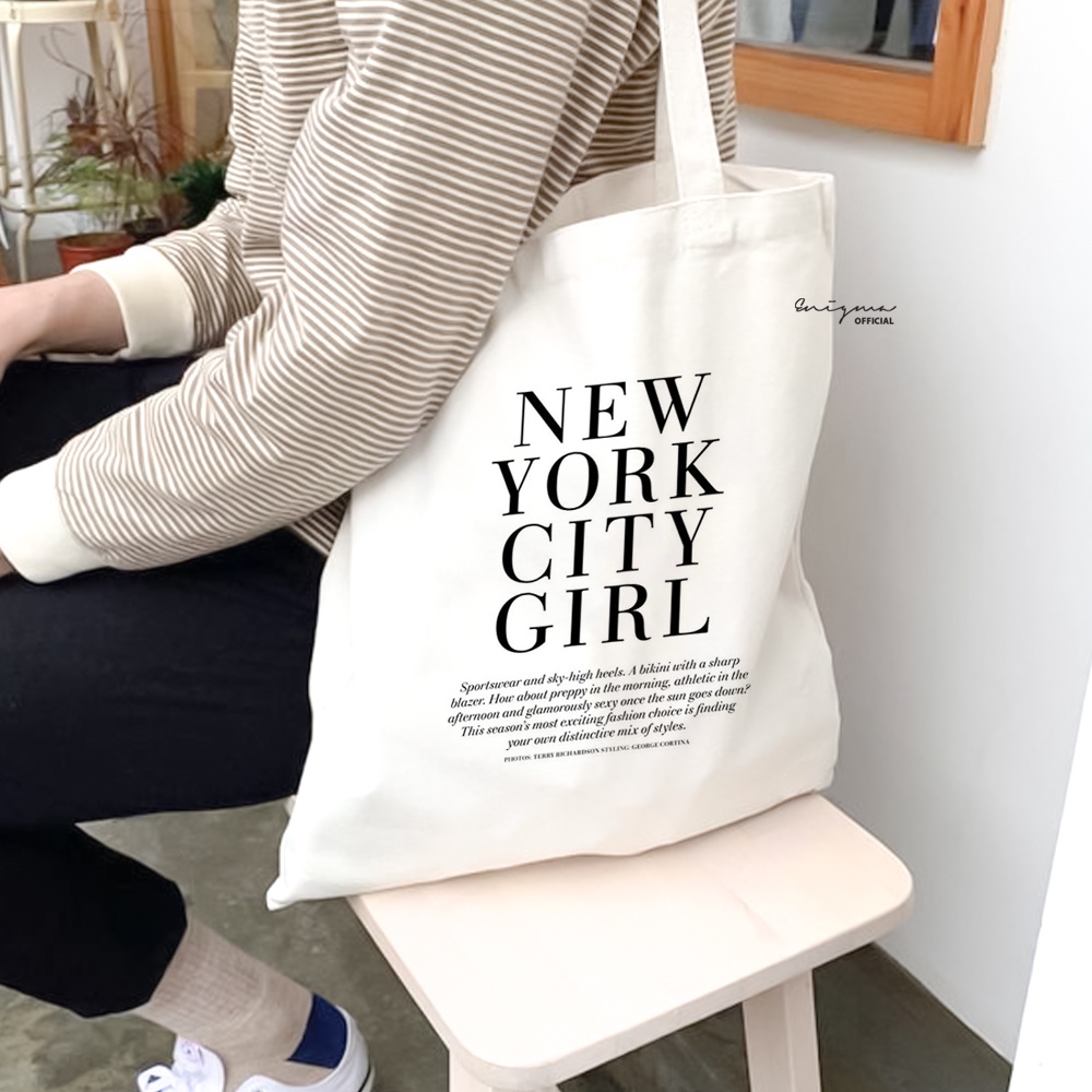 SALE TOTEBAG KANVAS ORIGINAL ENIGMA TOTE BAG AESTHETIC NYCG TOTE BAG WANITA TAS JINING TAS WANITA