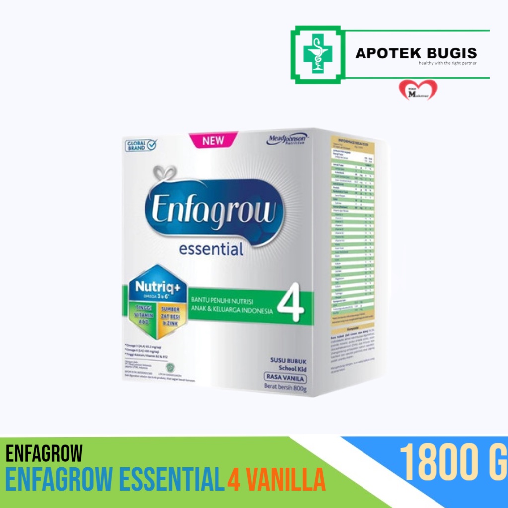 Enfagrow Essential 4 Susu Formula Box Vanila 1800g Susu Formula anak Di Atas 3 tahun