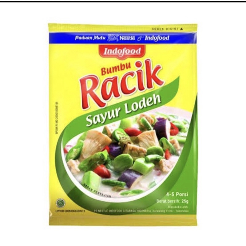 

indofood bumbu racik sayur lodeh 1 sachet / pcs