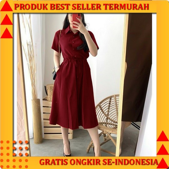 Midi Dress Jessica Direka || Midi Dress Terbaru Dikreka Ll Midi Dress Korea Ll Midi Dress Rayon Twil