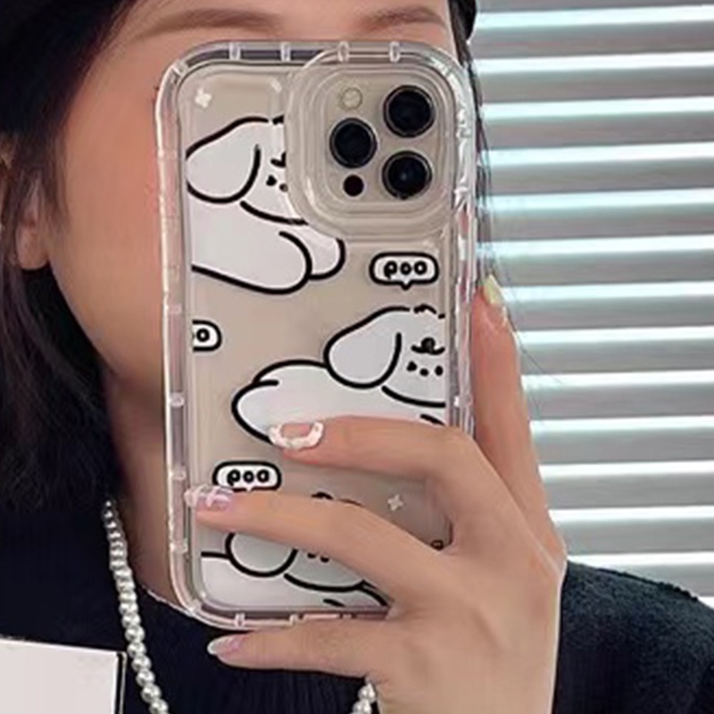 Soft Case Silikon TPU Transparan Motif Anjing Untuk IPhone 14 13 12 11 Pro XS Max X XR 8 7 6 6S Plus