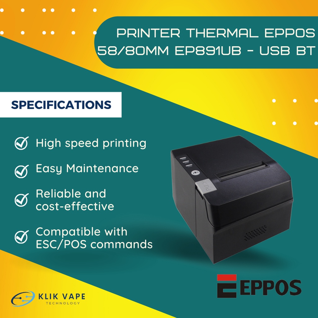 Printer Thermal EPPOS 58/80mm EP891UB - USB BT KlikVape