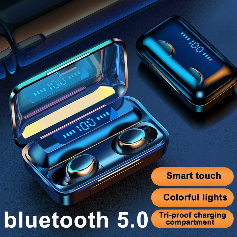 Headset Bluetooth TWS F9-5 LED Smart Display With Powerbank AH052 - ACS
