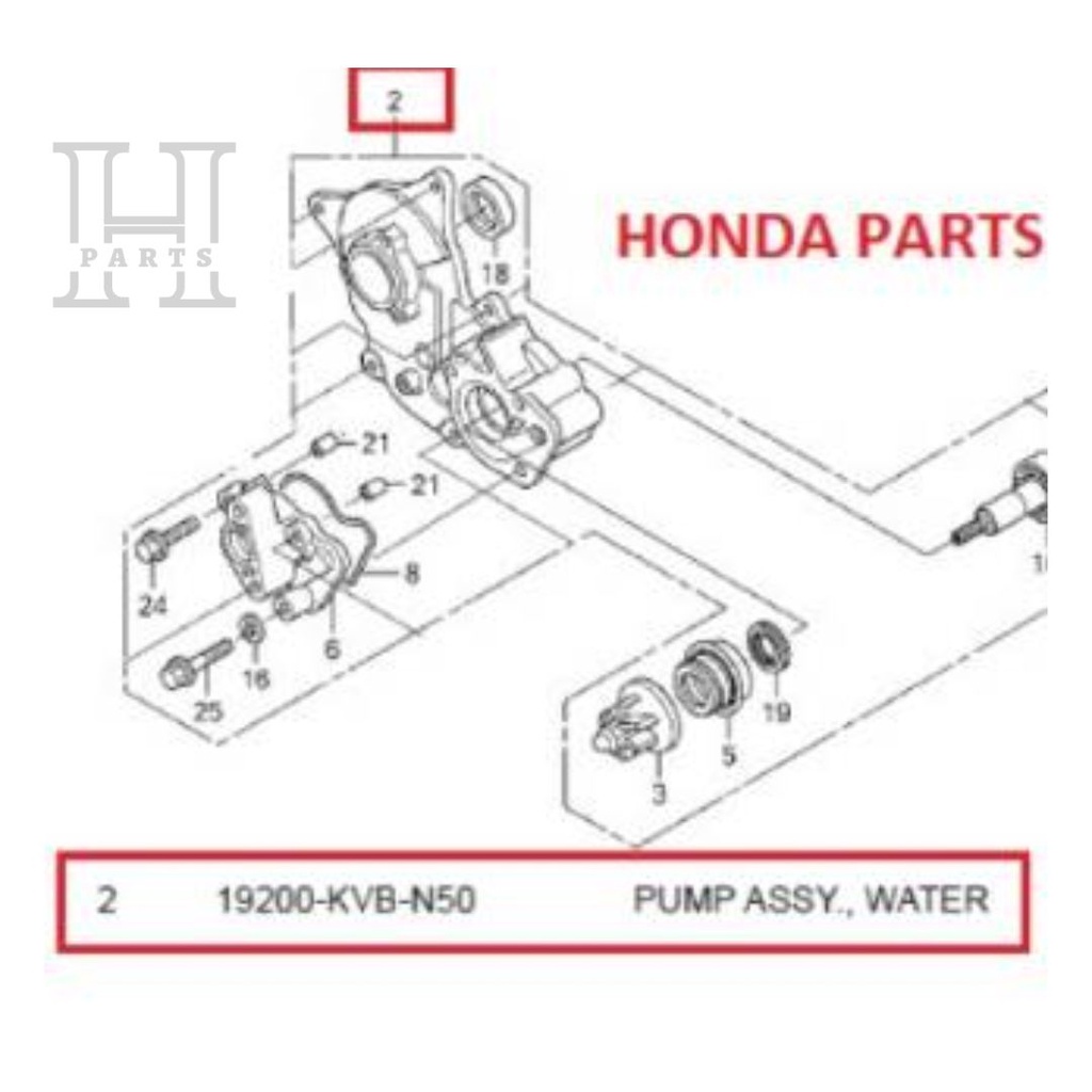 POMPA AIR RADIATOR PUMP ASSY WATER VARIO CARBURATOR ORIGINAL AHM