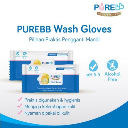 Pure Baby Wash Gloves / Tisu Basah