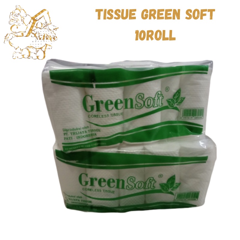 TISU GREEN SOFT GULUNG TANPA TULANG ISI 10 PCS