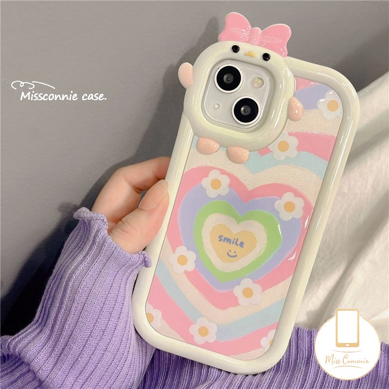 Soft Case Motif Hati 3D Untuk iPhone 7Plus 6Plus 11 12 13 14 Pro Max XR 7 8 6 6s 14 Plus X XS Max SE 2020