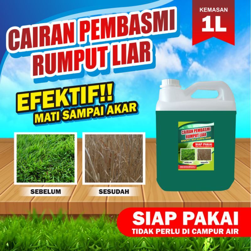 Cairan Pembasmi Rumput Liar / Gulma Ampuh 100% mati seakar akarny kemasan jurigen 1 liter