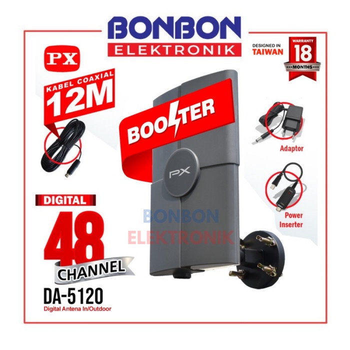 ANTENA TV DIGITAL PX Antena TV Indoor/Outdoor Antena Digital Analog DA-5120 / DA5120 booster kabel s