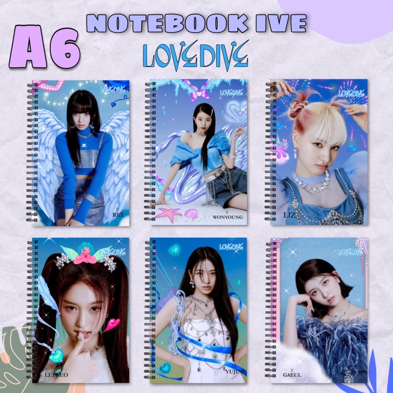 

[Unaverse] NOTEBOOK A6 IVE LOVE DIVE Buku Yujin Wonyoung Rei murah