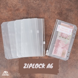 

1/2 Lusin A6 Kantong Binder 6 Ring Zipper Ziplock Transparant Pouch Plastik Serbaguna