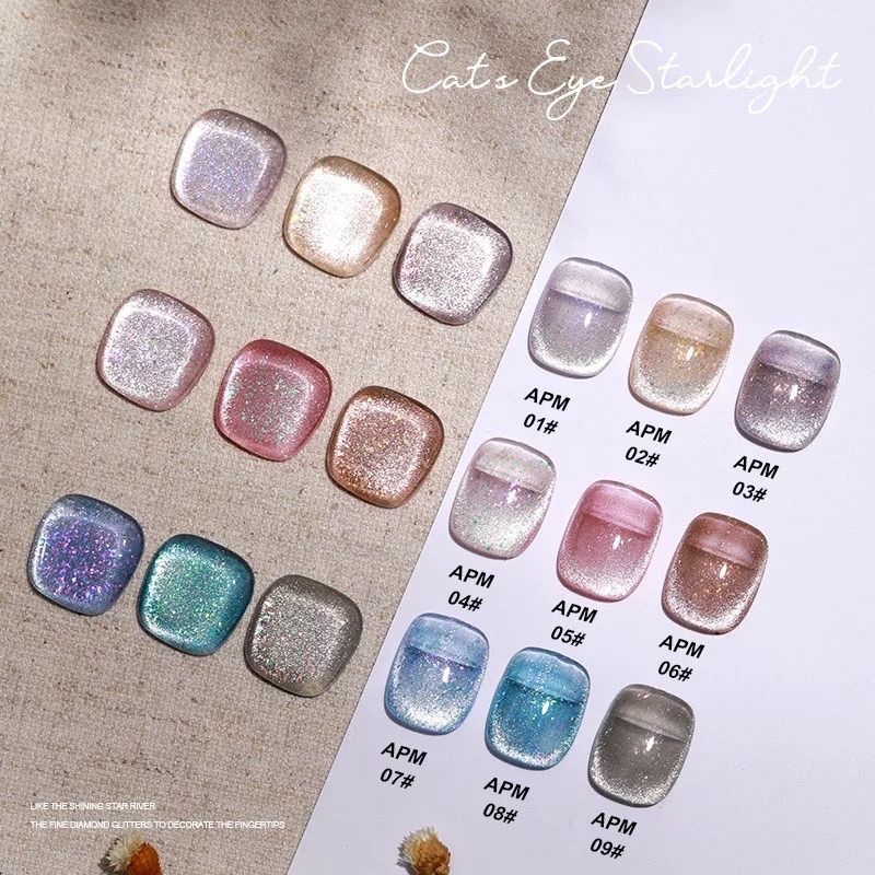 AS APM Cat Eye Starlight NAILS POLISH GEL KUTEK GEL 15ml Soak Off UV Gel