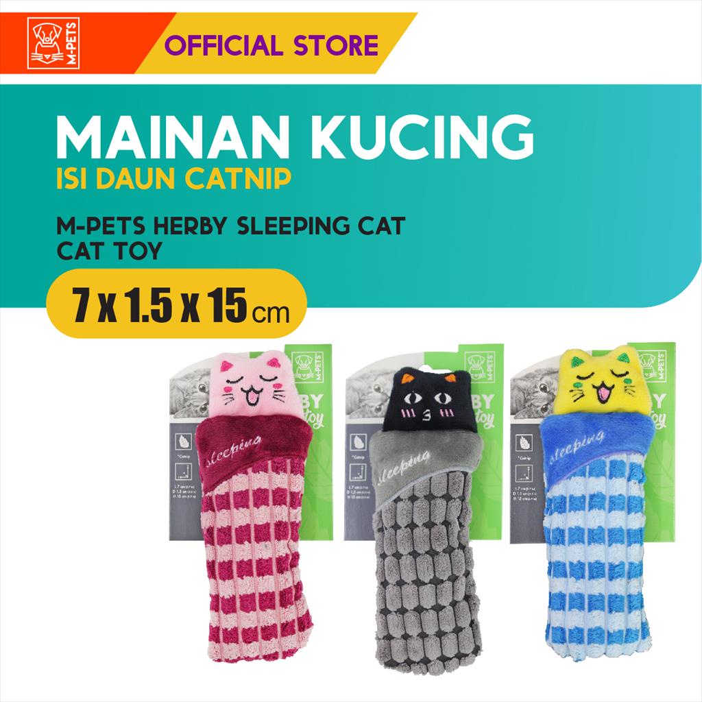 M-Pets Herby Sleeping Cat Catnip Toy / Boneka Mainan Kucing Tidur