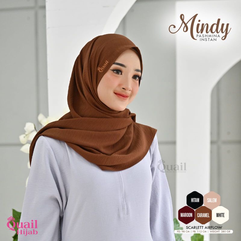 Pashmina Mindy by Quail Hijab | Hijab Karet Dagu | Hijab Airflow