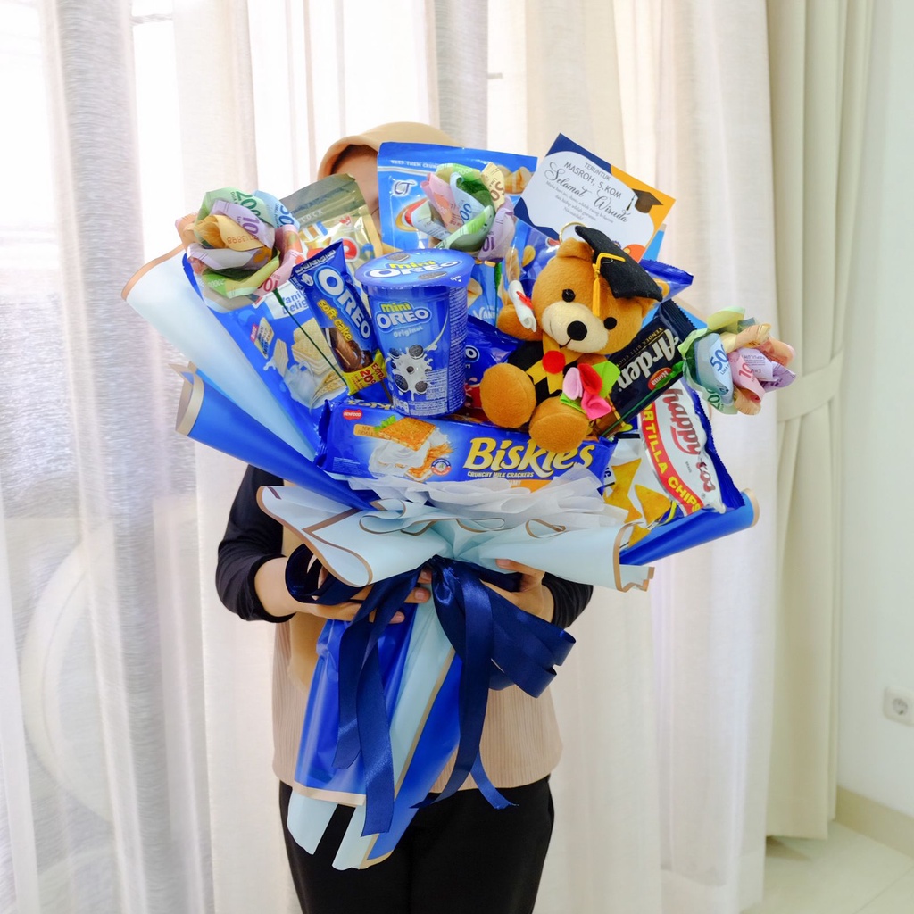 

Buket Snack Kado Wisuda Kelulusan Premium Bouquet Snack