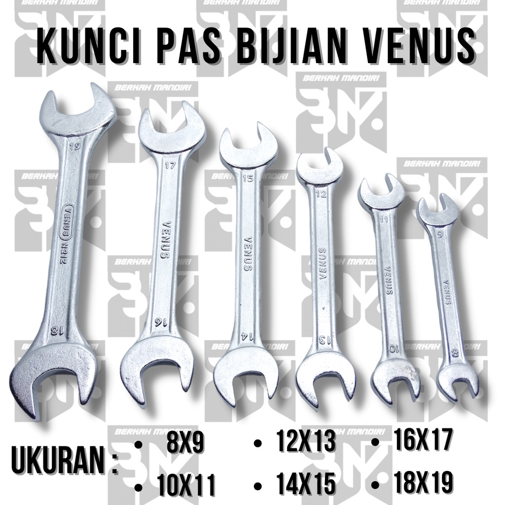 VENUS Kunci pas bijian ukuran 8x9 - 10x11 - 12x13 - 14x15 - 16x17 - 18x19