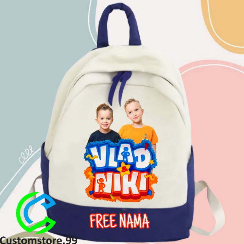 TAS RANSEL ANAK VLAD NIKI FREE NAMA TAS SEKOLAH