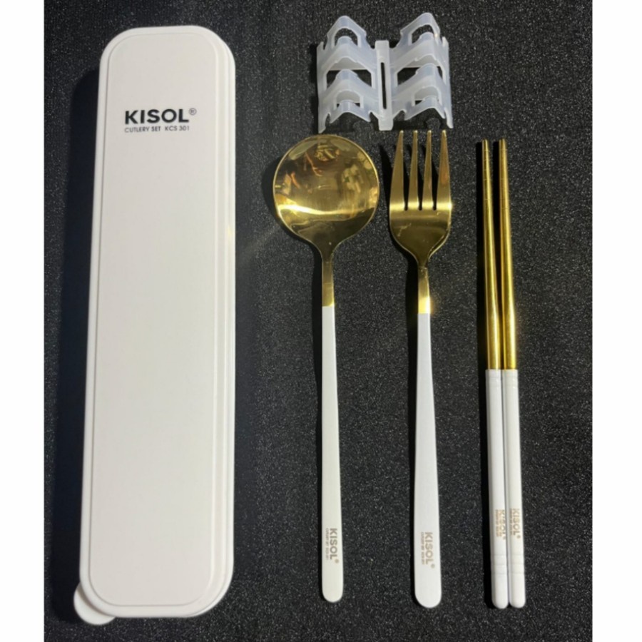 Kisol Cutlery Set KCS 301 - Alat Makanan Set - Kotak Sendok / Garpu / Sumpit Stainless