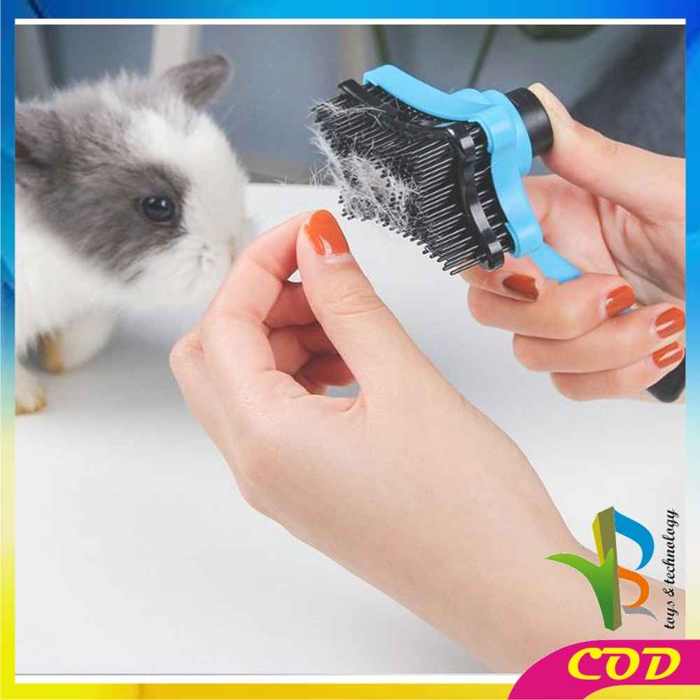 RB-C574 Sisir Grooming Tombol Otomatis Sisir Untuk Kucing Anjing / Sikat Pembersih Bulu / Sikat Hewan Peliharaan Pet Brush Sisir Bulu Hewan