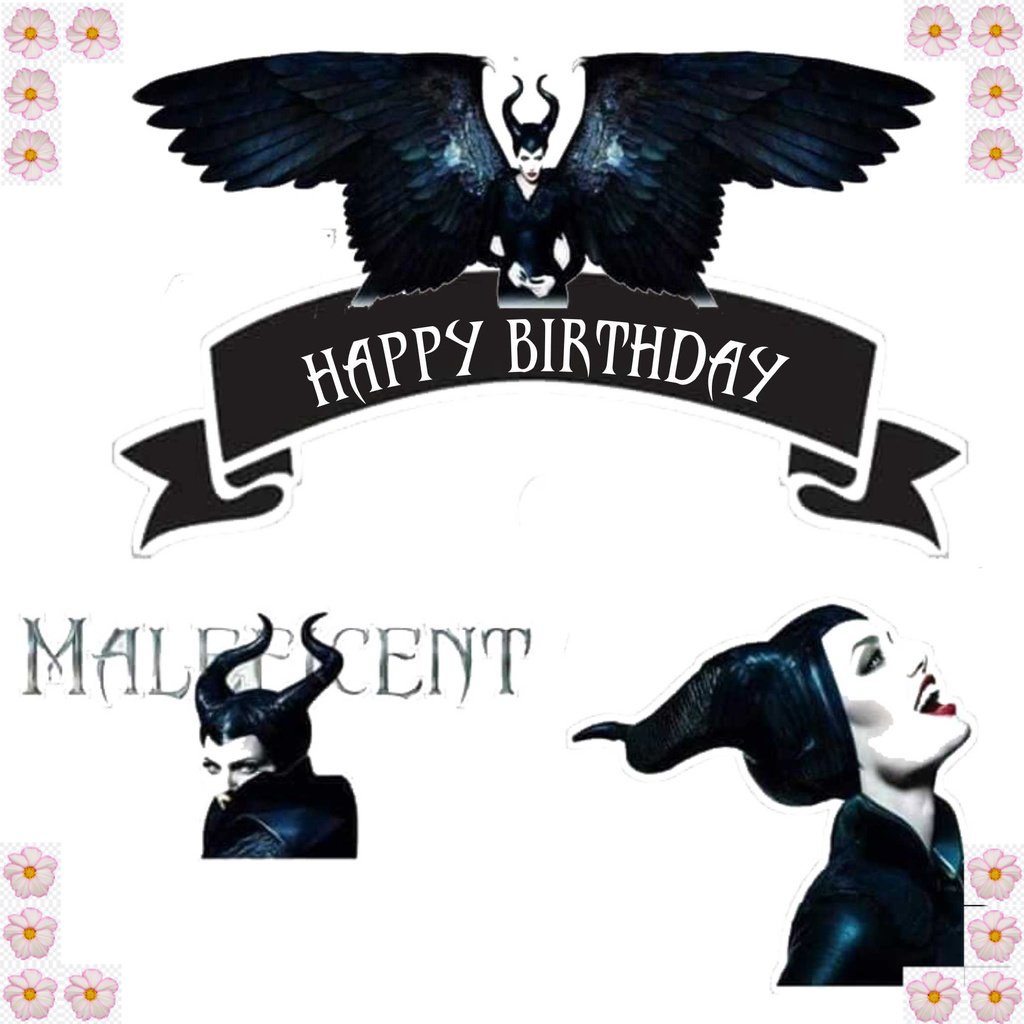 

HIASAN KUE MALEFICENT TOPPER CAKE ULANG TAHUN AENBAG TOPER KERTAS