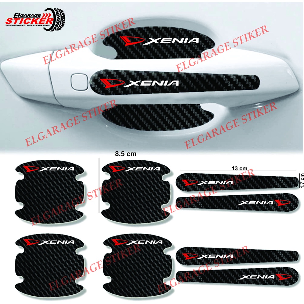 8pcs stiker carbon pelindung gagang pintu mobil anti gores untuk mobil daihatsu xenia