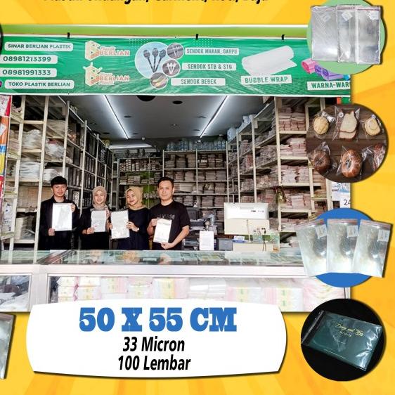 

50 x 55 cm Plastik OPP TEBAL (100 lbr) (lem/seal)
