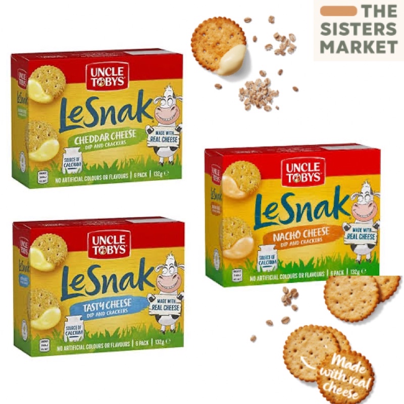 

NEW UNCLE TOBYS LE SNAK DIP & CRACKERS 6 PACK SNACKS ANAK KEJU AUSTRALIA