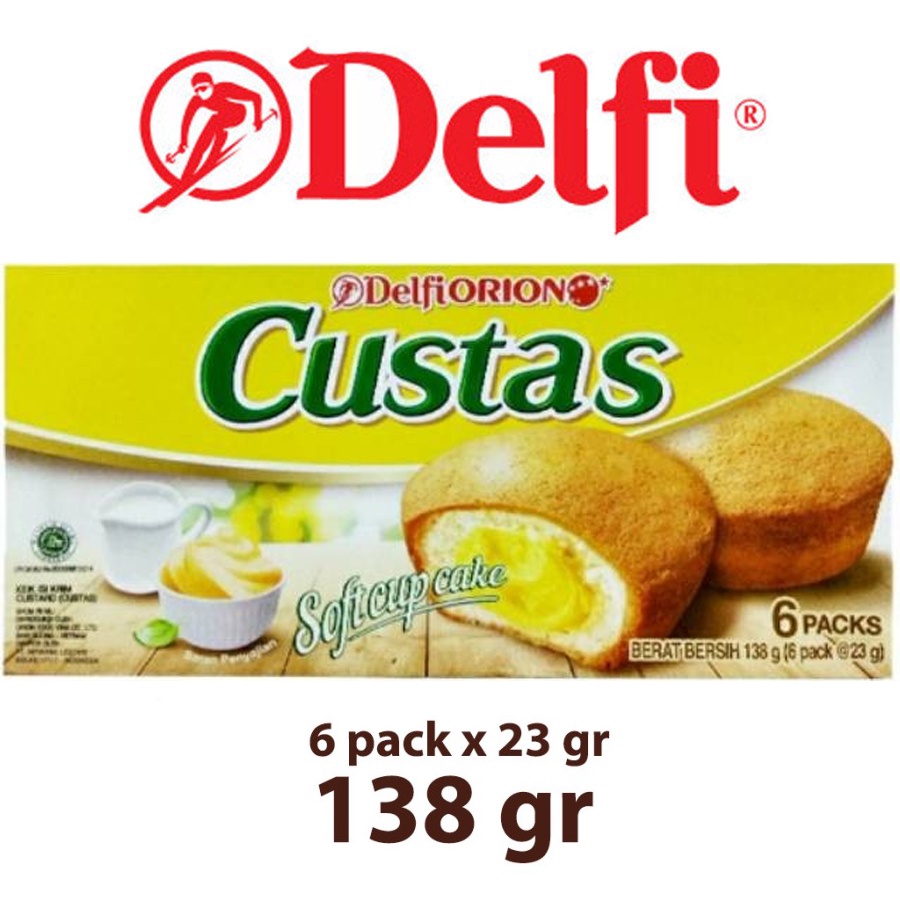 

Delfi Orion Custas Soft Cup Cake Isi 6 Pack 138g 138 gram cupcake delfiorion