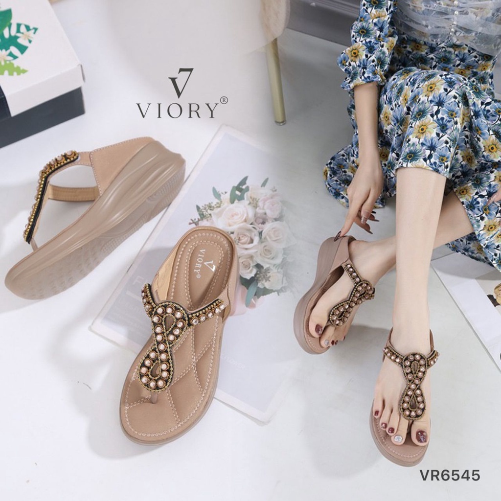 VIORY Wedges Sandal Jepit Shoes #VR6545 ORIGINAL