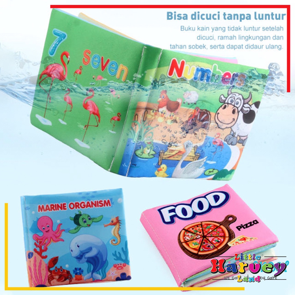 BUKU BANTAL MAINAN EDUKASI ANAK Buku Kain Bayi Karakter Anak Balita Belajar Cerita Gambar Edukatif Cloth Education Soft Book
