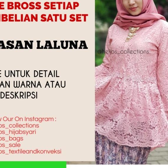 ATASAN KEBAYA LALUNA / KEBAYA MODERN / KEBAYA BROKAT / KEBAYA COUPLE - Navy, L