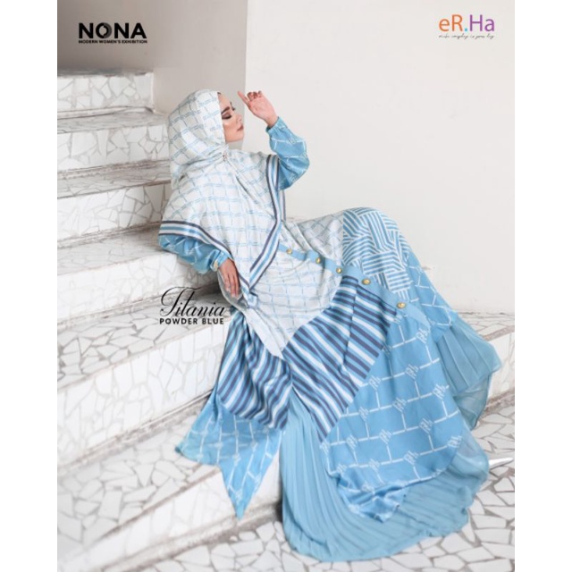 [ER.HA SYARI] GAMIS SYARI TERBARU / DRESS SET PRINTING " TITANIA SET " BY ERHA