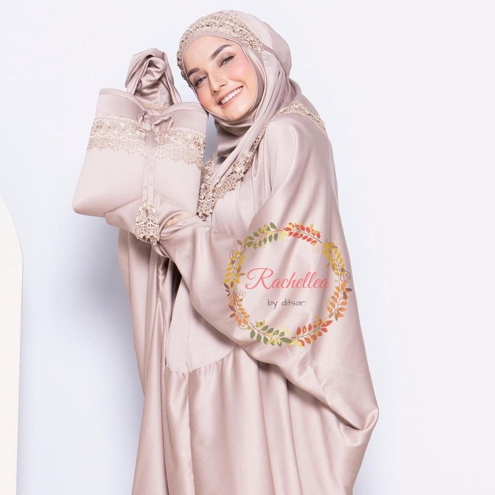 HOT SALES Q8838 Mukena Terusan Dewasa Kayla Renda Khadijah Sutra Velvet ㋿