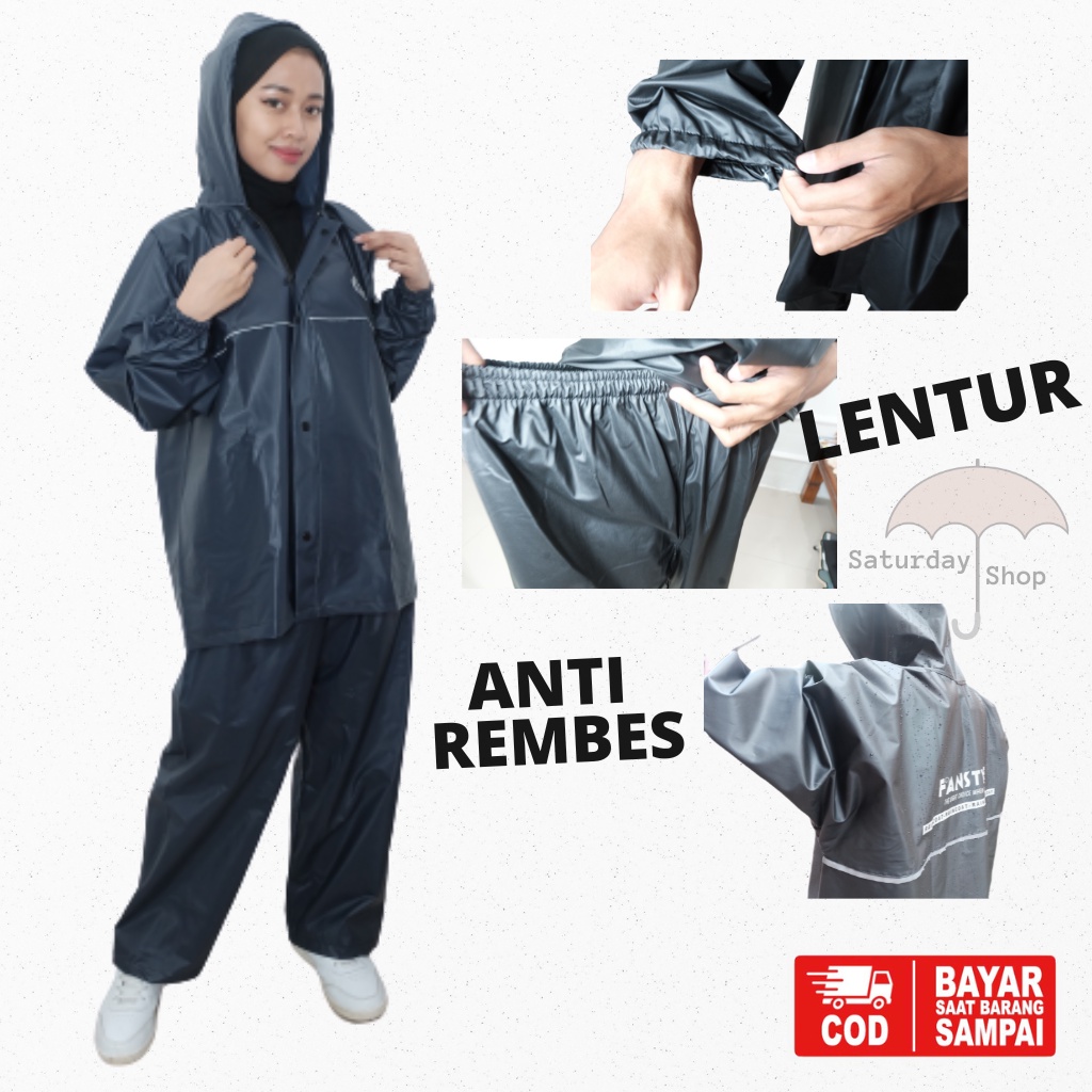 Jas Hujan Raincoat Pria Wanita Mantel Hujan Mantol Hujan Anti Rembes dan Kuat Waterproof dan Windpro