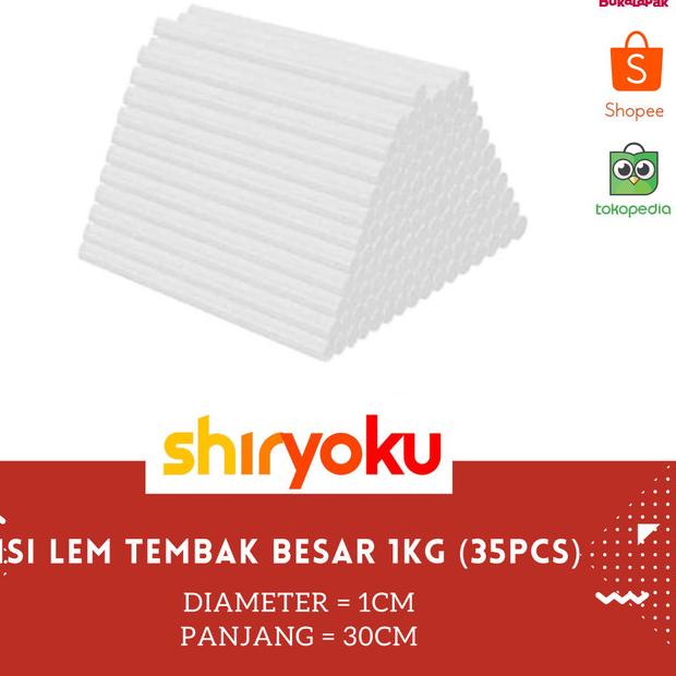 

ISI REFILL LEM TEMBAK BESAR 1 KG @ 35 STICK GLUEGUN LEM BAKAR BESAR - - BESAR KILOAN