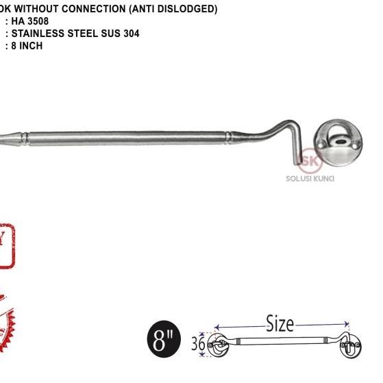 Hak Angin Stainless Steel SUS 304 RAFES (Anti Patah)