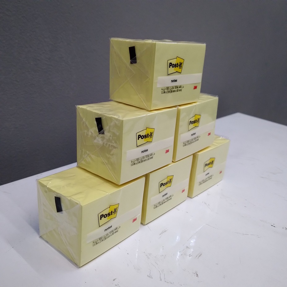 

3M Post It Super Sticky Notes 653-4CY Canary Yellow 1.5 inch x 2 inch