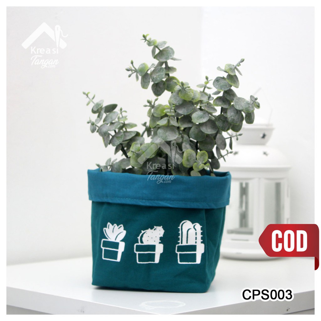 COVER POT / STORAGE MULTIFUNGSI POLOS SABLON CACTUS CPS003