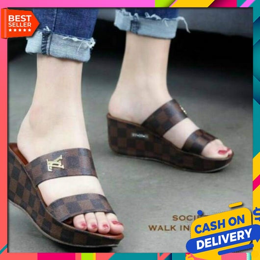 Sandal Weges Korean Styl Murah Bisa Cod Hak Tinggi  Sepatu Sendal Selop Cewek Kondangan Mewah Dewasa