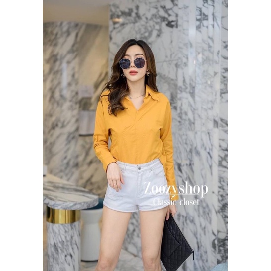 KEMEJA ZOOZY MODEL LENGAN PANJANG KANCING BELAKANG/BLOUSE BANGKOK (BJZY351)