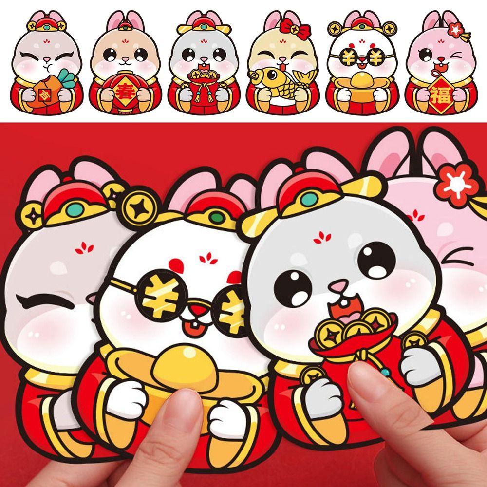 R-bunga 18pcs Amplop Merah New Spring Festival Kartun Hongbao