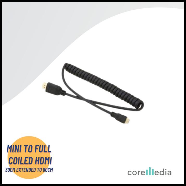 Mini Hdmi To Full Hdmi Coiled Cable 30Cm Extended To 80Cm