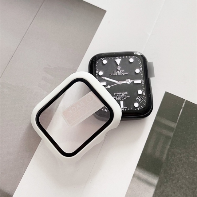 Kaca+cover Untuk Apple Watch Case 49mm 45mm 41mm 44mm 40mm 42mm 38mm Bumper Tempered Case Pelindung Layar Untuk Iwatch Serie Ultra8 7 6 SE 5 4 3 2 1 shell